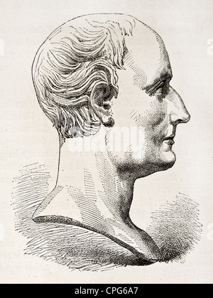 Nicéphore Niepce vieux profil gravé portrait (1765-1833 inventeur français qui a été le premier à faire une ima photographique permanent Banque D'Images