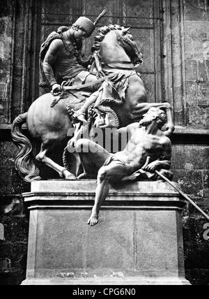 Martin de Tours, vers 316 - 8.11.397, saint, évêque, demi-longueur, sculpture, par Georg Rafael donner (1693 - 1742), Autriche, Hongrie, première moitié du XVIIIe siècle, Bratislava, Banque D'Images