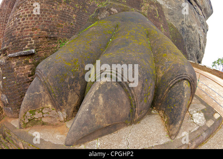 Patte du Lion, Lion Rock Fortress, 5ème ANNONCE de siècle, UNESCO World Heritage Site, Sri Lanka, Asie Banque D'Images