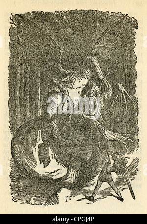 Circa 1910 édition d'Alice au Pays des Merveilles. Par John Tenniel le Jabberwock. Banque D'Images