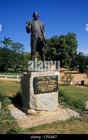 Memorial statue pour le capitaine James Cook, Cooktown, Queensland, Australie Banque D'Images