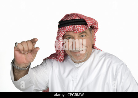 Man gesturing, portrait Banque D'Images