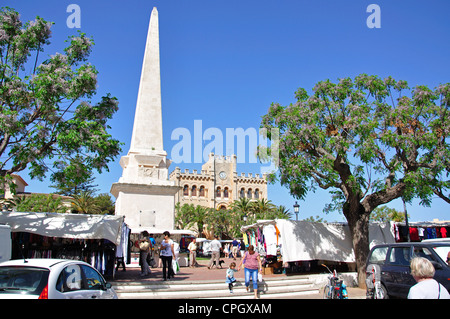 Marché le samedi, Plaça Des Naissance, ciutadella de menorca, Minorque, Iles Baléares, Espagne Banque D'Images