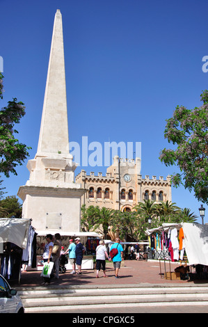 Marché le samedi, Plaça Des Naissance, ciutadella de menorca, Minorque, Iles Baléares, Espagne Banque D'Images