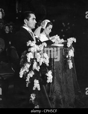 Christian, Linda, 13.11.1923 - 22.7.2011, actrice mexicaine, demi-longueur, mariage avec l'acteur Tyrone Power, Rome, 27.1.1949, Banque D'Images