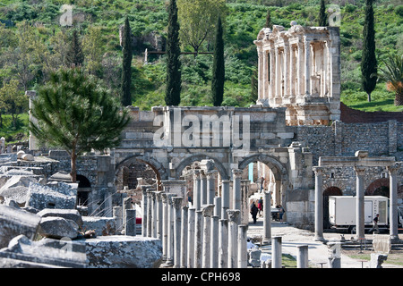 Excavation, d'excavation, de la construction, bibliothèque, Celsius Celsius, bibliothèque, Ephesos, Ephèse, façade, capitale, capitales, modèles, Banque D'Images