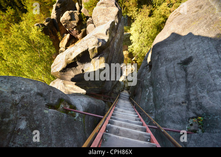 Sentier de randonnée, ville Rock Adrspach, Teplicke Rocks, République Tchèque Banque D'Images