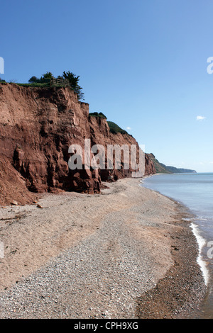 La plage ouest à Sidmouth. L'est du Devon au Royaume-Uni. Banque D'Images