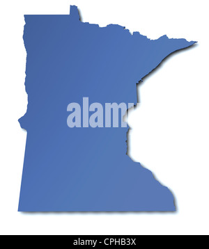 Carte de rendu 3D de l'état du Minnesota - USA Banque D'Images