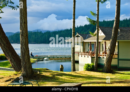 La pêche au saumon,avril,Point,l'île Quadra célèbre pêche du saumon quinnat, Campbell River, Vancouver Island, British Columbia, Canada Banque D'Images