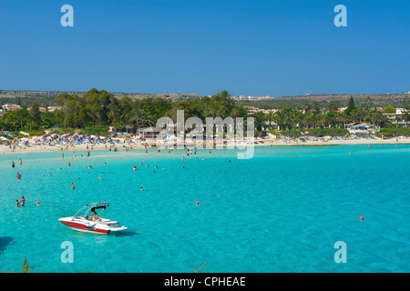 Le sud de Chypre, Chypre, Europe, grec, la plage de Nissi, Ayia Napa, Ayia Napa, plage de sable fin, les plages de sable, plage, mer, plages, mer Banque D'Images