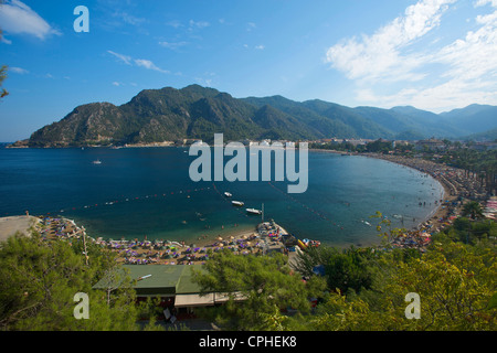 La Turquie, sur la mer Egée, la mer Égée Turque, Europe, European, Icmeler, plage de sable fin, les plages de sable, plage, mer, plages, rivages Banque D'Images