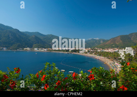 La Turquie, sur la mer Egée, la mer Égée Turque, Europe, European, Icmeler, plage de sable fin, les plages de sable, plage, mer, plages, rivages Banque D'Images