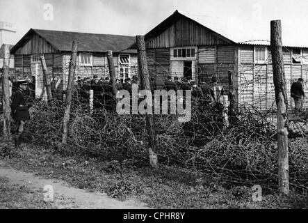 Camp de concentration de Pithiviers, Loiret, France, 16 mai 1941 (photo n/b) Banque D'Images