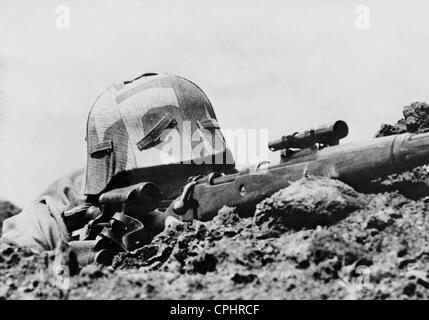 Sniper sur le front de l'Est, 1943 Banque D'Images