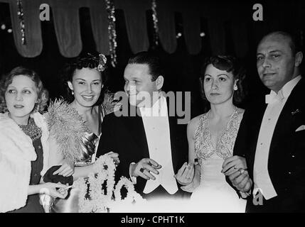 Hilde Koerber, Jacottet, Baarova, Veit Harlan, Heli Finkenzeller et Harald Paulsen, 1938 Banque D'Images