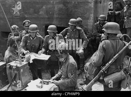 Poste de commandement du régiment allemand sur le front de l'Est, 1941 Banque D'Images