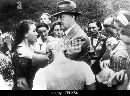 Adolf Hitler avec admirateurs, 1938 Banque D'Images