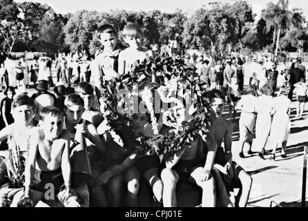 Scène du 75e anniversaire de l'école allemande à Rio, 1937 Banque D'Images