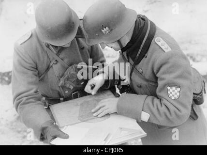 Des soldats de la Légion croate sur le front de l'Est, 1942 Banque D'Images