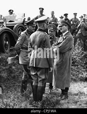 Adolf Hitler avec Werner von Blomberg et Werner Freiherr von Fritsch, 1935 Banque D'Images