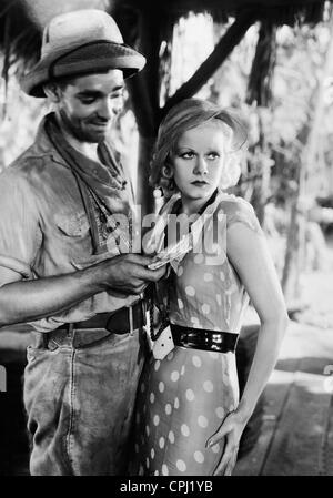 Clark Gable et Jean Harlow dans 'Red Dust', 1932 Banque D'Images