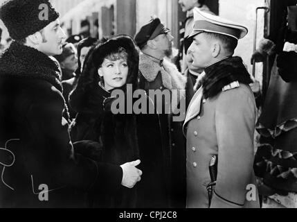 Basil Rathbone, Greta Garbo et Fredric March dans 'Anna Karénine', 1935 Banque D'Images
