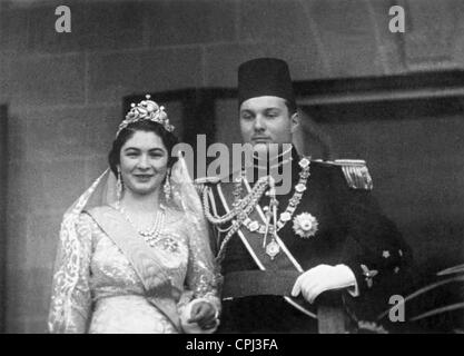 Mariage de Farouk I et Farida d'Égypte, 1938 Banque D'Images