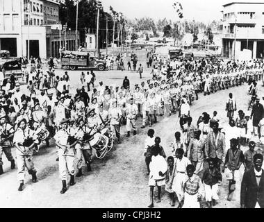 Les troupes britanniques à Addis-Abeba, 1941 Banque D'Images