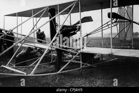 Démonstration de vol d'Orville Wright à Berlin, 1909 Banque D'Images