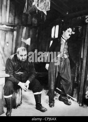 Mack Swain et Charles Chaplin dans 'The Gold Rush', 1925 Banque D'Images