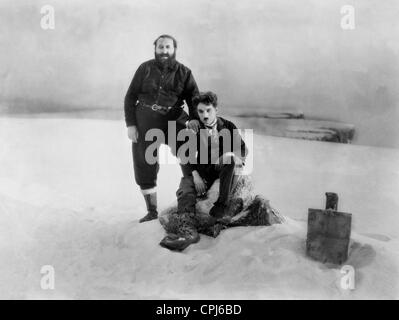 Mack Swain et Charles Chaplin dans 'The Gold Rush', 1925 Banque D'Images