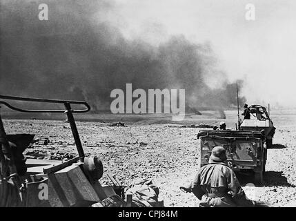 Afrika Korps allemande pendant la bataille de Tobrouk, 1941 Banque D'Images