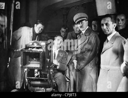 Adolf Hitler et Joseph Goebbels au cours de fusillades dans Babelsberg, 1939 Banque D'Images