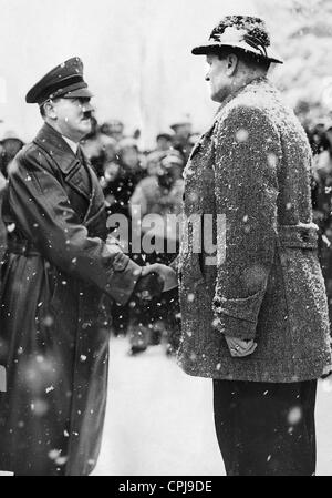 Adolf Hitler et Karl Ritter von Halt aux Jeux Olympiques, 1936 Banque D'Images