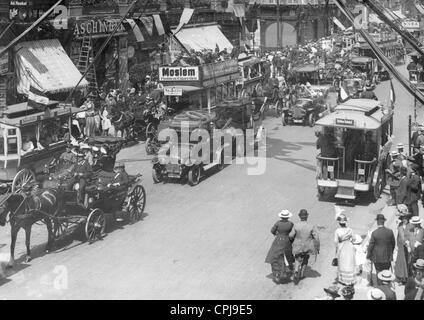 Le trafic sur la rue Friedrichstrasse à Berlin, 1912 Banque D'Images