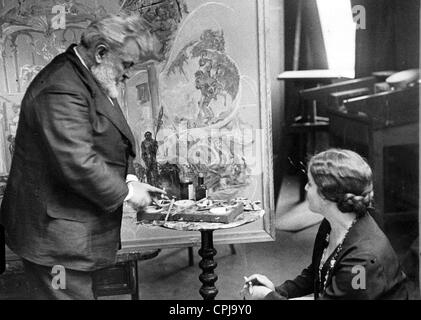 Max Slevogt avec sa fille dans l'atelier, 1931 Banque D'Images