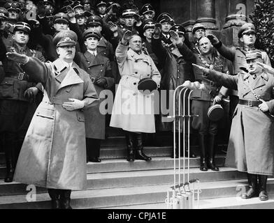 Adolf Hitler, Joseph Goebbels, Josef Burckel, Hermann Neubacher, 1938 Banque D'Images
