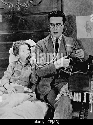 Scène de film avec Harold Lloyd Banque D'Images