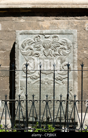 Plaque sculptée, Saint Matthias Kerk (l'église Saint Matthieu), Maastricht, Limbourg, Pays-Bas, l'Europe. Banque D'Images