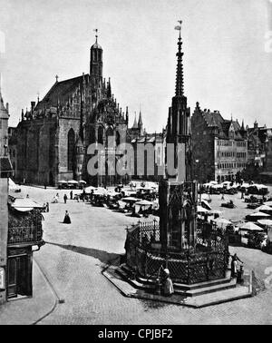 Marché principal à Nuremberg Banque D'Images