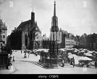 Marché principal à Nuremberg Banque D'Images