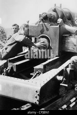 L'artillerie allemande DANS LA SECONDE GUERRE MONDIALE sur le front de l'Est, 1942 Banque D'Images
