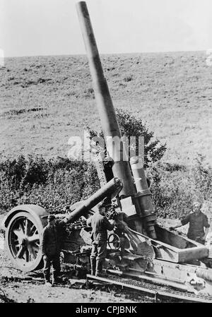 21 cm mortier DANS LA DEUXIÈME GUERRE MONDIALE sur le front de l'Est, 1942 Banque D'Images