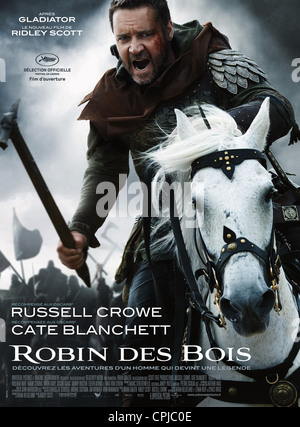 Robin Hood année : 2010 États-Unis Directeur : Ridley Scott Russell Crowe affiche française Banque D'Images