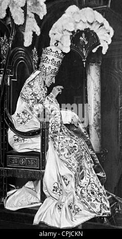 Le pape Léon XIII en full regalia avec la triple couronne Banque D'Images
