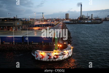 Harbour dans la soirée, Helsingborg, Suède Banque D'Images