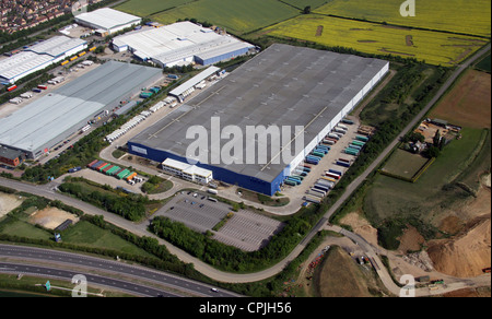 Vues aériennes d'un domaine industriel à Thrapston près de Kettering, Royaume-Uni Banque D'Images