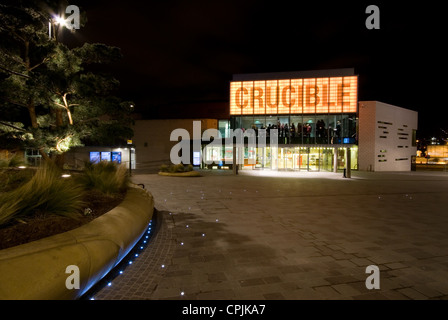 Crucible et Lyceum Theatre de Tudor Square - Centre-ville de Sheffield, UK Banque D'Images