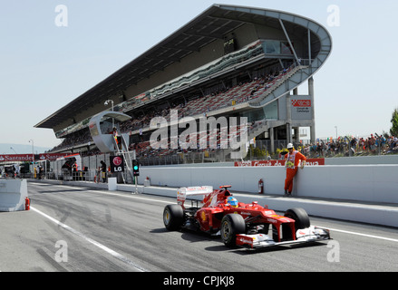 Fernando Alonso (ESP) Ferrari F2012 pendant le Grand Prix de Formule 1 d'Espagne 2012 Banque D'Images